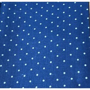 Blue & White Polka Dot Fabric 1/2 yard x 44" Sewing Quilting
